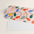Colorful Holiday String Lights Pattern on Peach Background Wrapping Paper Gallery Image 2