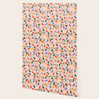 Colorful Holiday String Lights Pattern on Peach Background Wallpaper Gallery Image 2