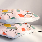 Colorful Holiday String Lights Pattern on Peach Background Pillow Sham Gallery Image 3