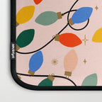 Colorful Holiday String Lights Pattern on Peach Background Laptop Sleeve Gallery Image 3