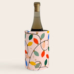 Colorful Holiday String Lights Pattern on Peach Background Wine Chiller Gallery Image 3