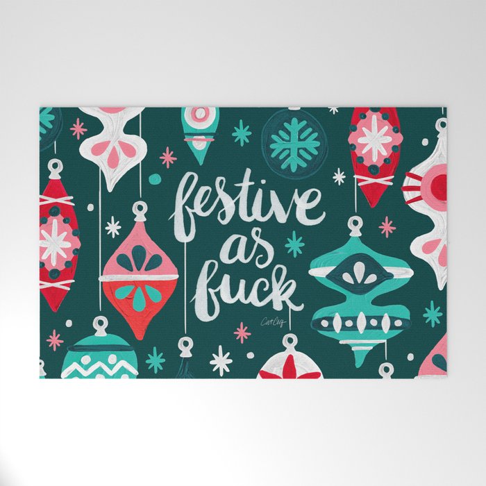 Festive As F*ck - Teal Welcome Mat Gallery Image 1