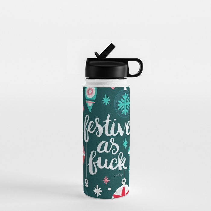 Festive As F*ck - Teal Water Bottle Gallery Image 1