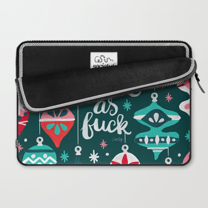 Festive As F*ck - Teal Laptop Sleeve Gallery Image 2