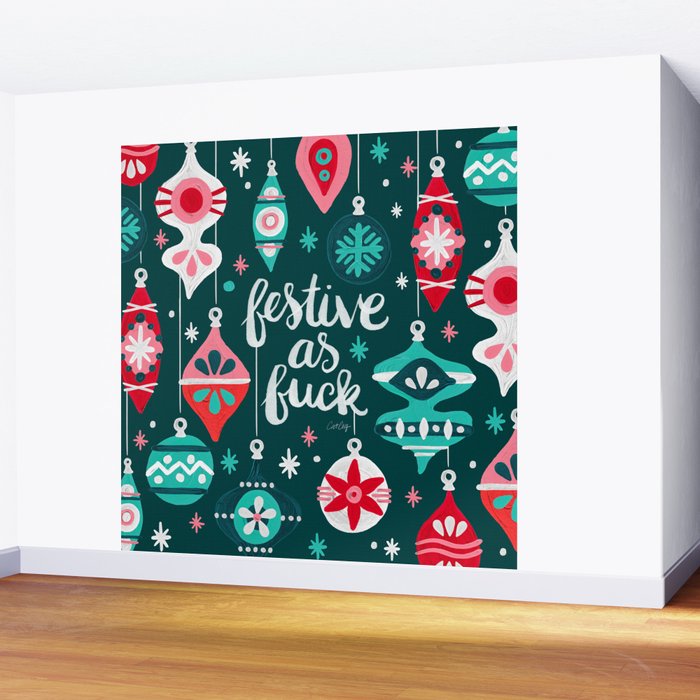 Festive As F*ck - Teal Wall Mural Gallery Image 2
