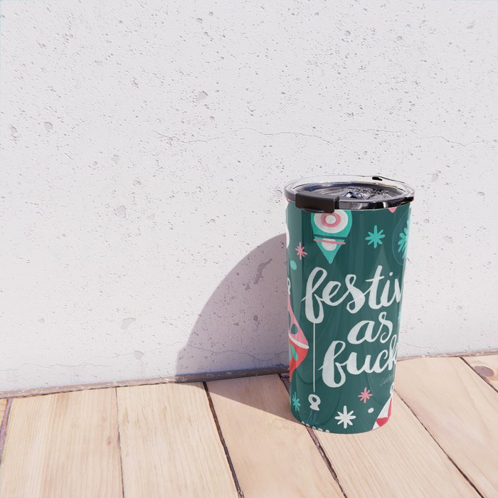 Festive As F*ck - Teal Travel Mug Gallery Image 4