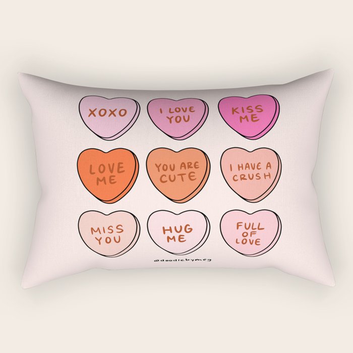 Conversation Hearts Rectangular Pillow Gallery Image 1