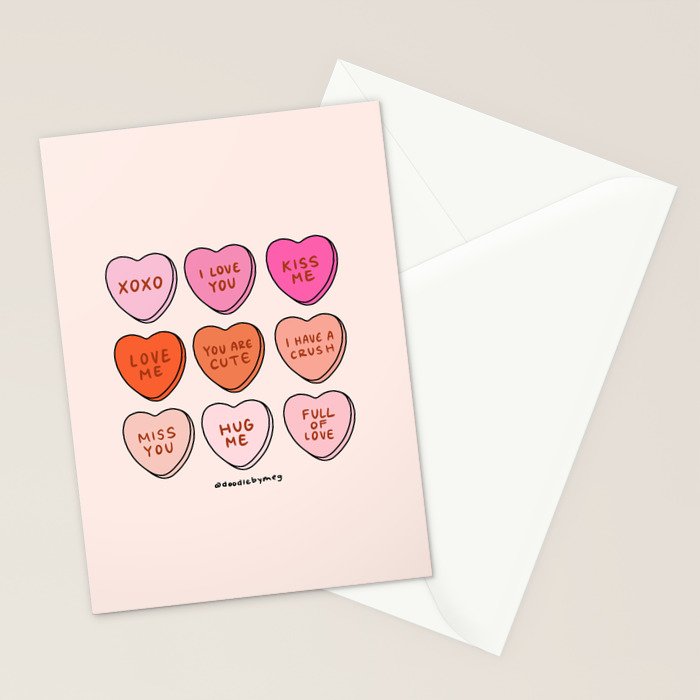 Conversation Hearts Stationery Card Gallery Image 2