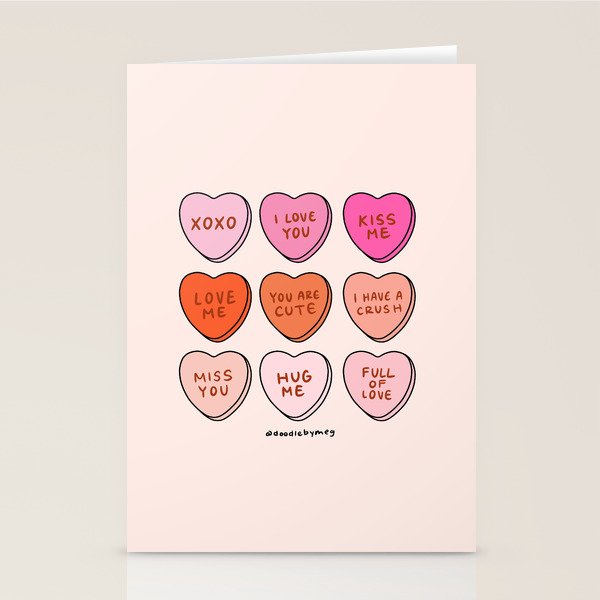 Conversation Hearts Stationery Card Gallery Image 2