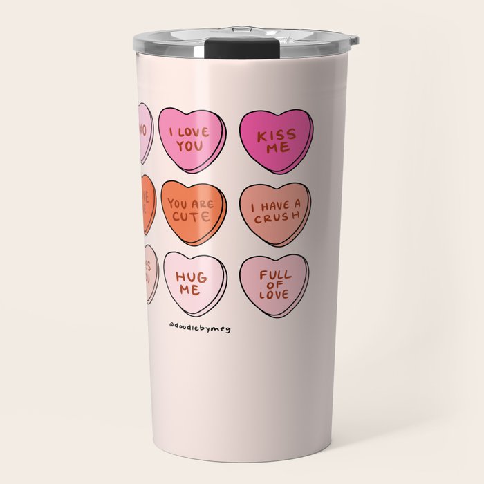 Conversation Hearts Travel Mug Gallery Image 1