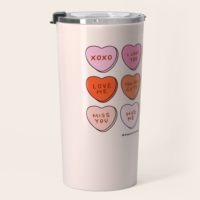 Conversation Hearts Travel Mug Gallery Image 3
