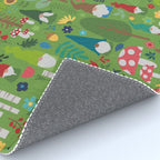 Gnomes In the Garden Green Rug Gallery Image 4