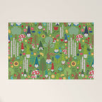 Gnomes In the Garden Green Welcome Mat Gallery Image 1