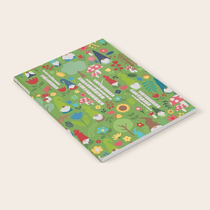 Gnomes In the Garden Green Notebook Gallery Image 2