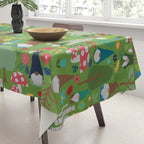 Gnomes In the Garden Green Tablecloth Gallery Image 3