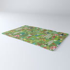 Gnomes In the Garden Green Rug Gallery Image 3