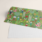 Gnomes In the Garden Green Wrapping Paper Gallery Image 2