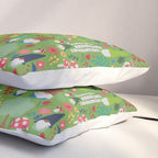 Gnomes In the Garden Green Pillow Sham Gallery Image 3