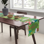 Gnomes In the Garden Green Table Runner Gallery Image 2