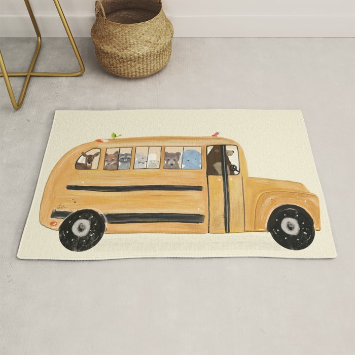 little yellow bus Rug Gallery Image 1