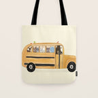 little yellow bus Tote Bag Gallery Image 1
