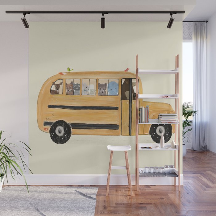 little yellow bus Wall Mural Gallery Image 1