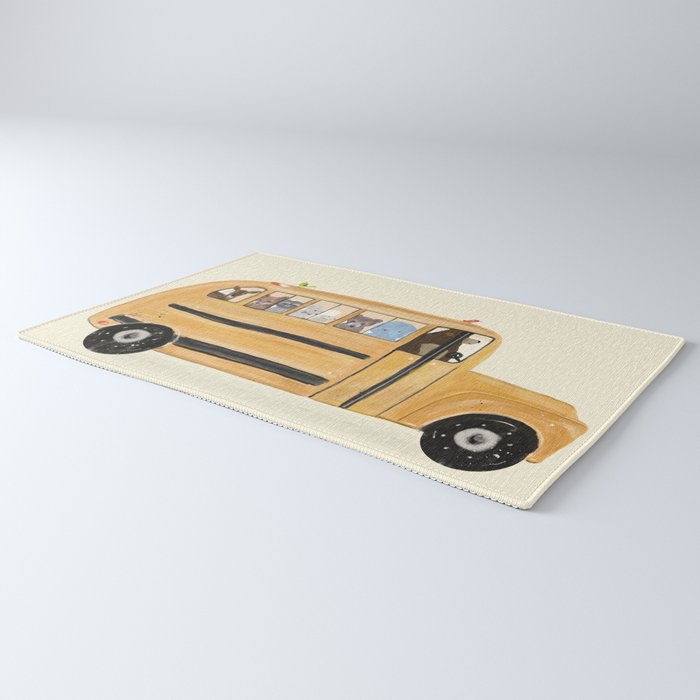 little yellow bus Rug Gallery Image 3