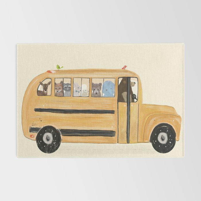 little yellow bus Rug Gallery Image 2