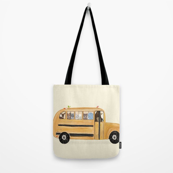 little yellow bus Tote Bag Gallery Image 2
