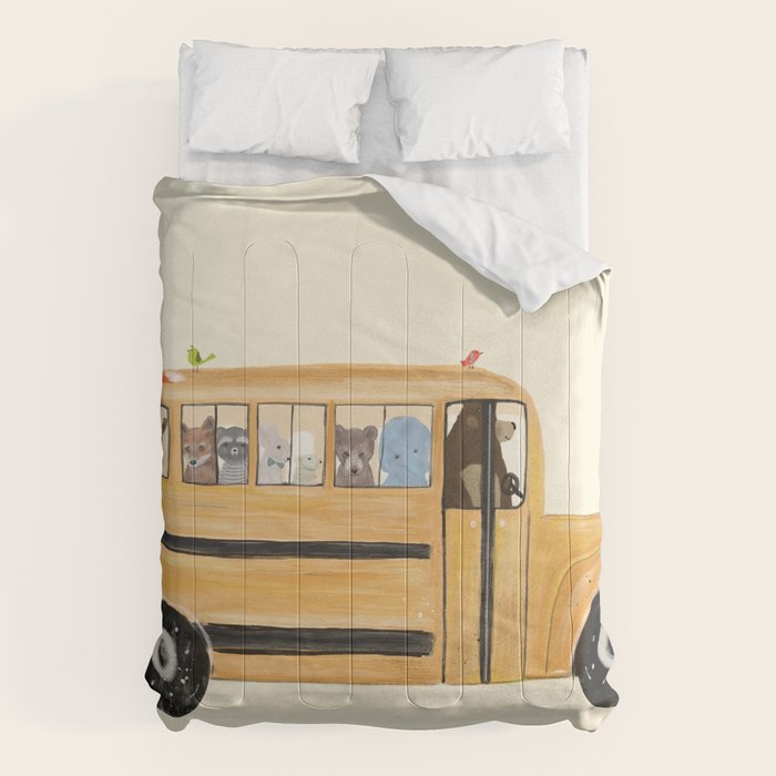 little yellow bus Comforter Gallery Image 6