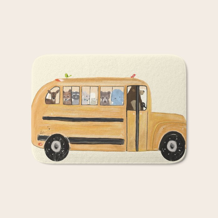 little yellow bus Bath Mat Gallery Image 1