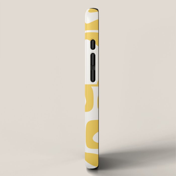 Mid Century Modern Abstract Lemon Yellow and Off White Piquet Multi Pattern  iPhone Case Gallery Image 2