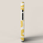 Mid Century Modern Abstract Lemon Yellow and Off White Piquet Multi Pattern  iPhone Case Gallery Image 2