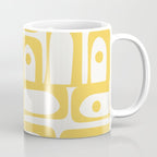 Mid Century Modern Abstract Lemon Yellow and Off White Piquet Multi Pattern  Coffee Mug Gallery Image 1