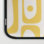 Mid Century Modern Abstract Lemon Yellow and Off White Piquet Multi Pattern  Laptop Sleeve Gallery Image 3