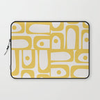 Mid Century Modern Abstract Lemon Yellow and Off White Piquet Multi Pattern  Laptop Sleeve Gallery Image 1