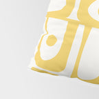 Mid Century Modern Abstract Lemon Yellow and Off White Piquet Multi Pattern  Pillow Sham Gallery Image 4