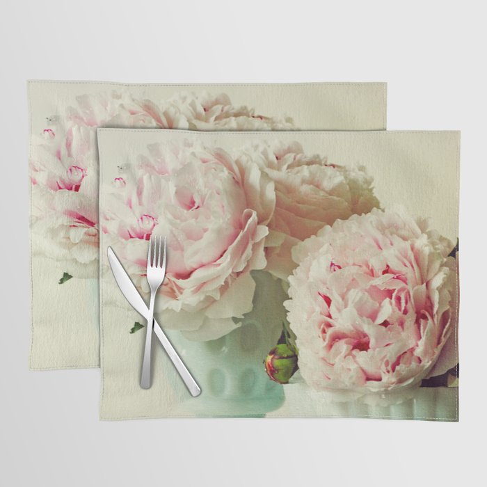 Her Heart Sang a Beautiful Song cottage core flower photograph Placemat Gallery Image 1