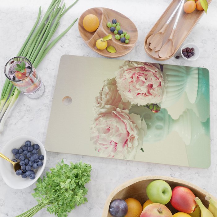 Her Heart Sang a Beautiful Song cottage core flower photograph Cutting Board Gallery Image 2
