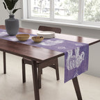 Elephants on Linen - Amethyst Table Runner Gallery Image 2
