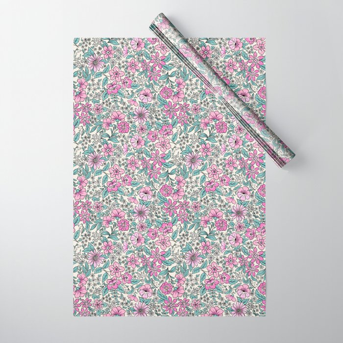 Posey - purple Wrapping Paper Gallery Image 1