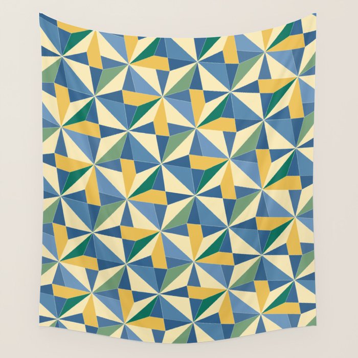 Kaleidoscope Tile Pattern XV Bold Colorful Summer Wall Tapestry Gallery Image 1
