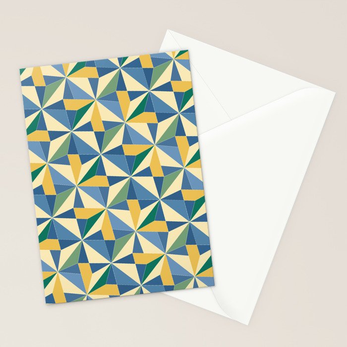 Kaleidoscope Tile Pattern XV Bold Colorful Summer Stationery Card Gallery Image 2