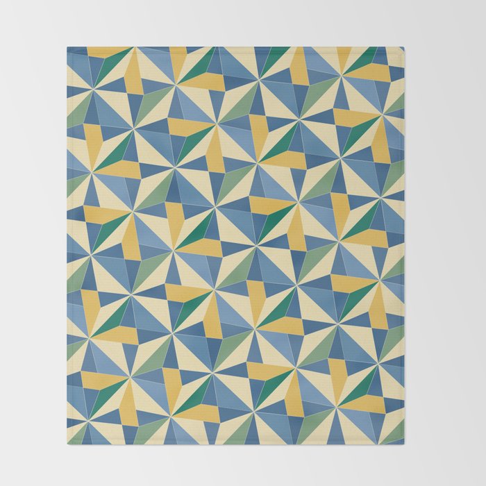 Kaleidoscope Tile Pattern XV Bold Colorful Summer Throw Blanket Gallery Image 2