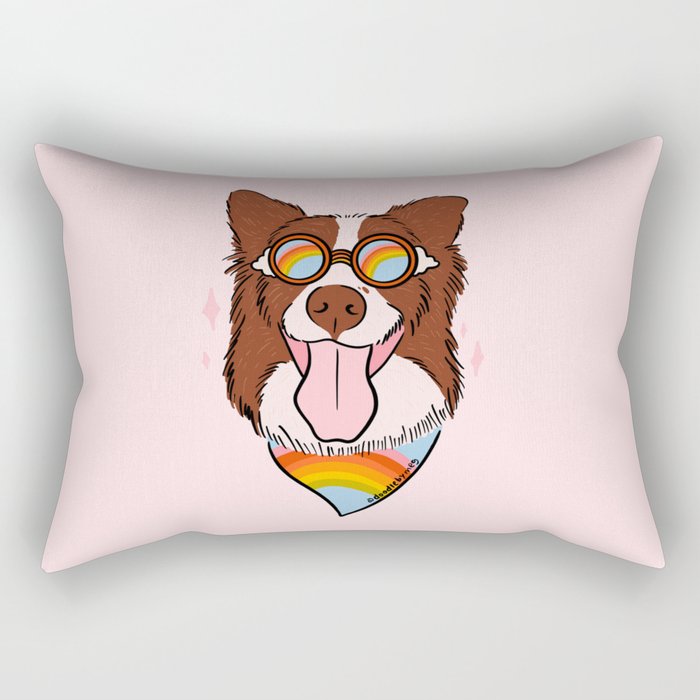 Rainbow Dog Rectangular Pillow Gallery Image 1