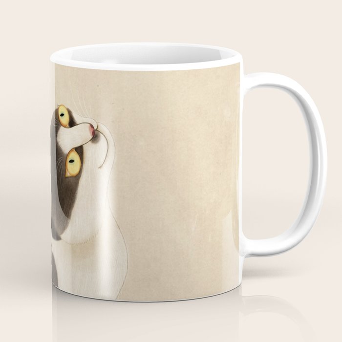 Minhwa: cat & butterfly (Korean traditional/folk art) Coffee Mug Gallery Image 1