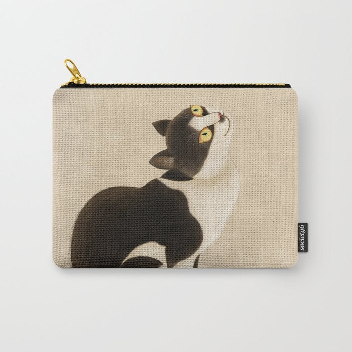 Minhwa: cat & butterfly (Korean traditional/folk art) Carry All Pouch Gallery Image 1
