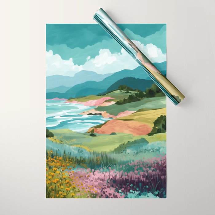 Meadow by the Sea Wrapping Paper Gallery Image 1