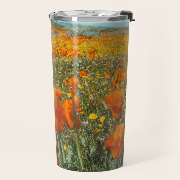California Wildflower Poppy Superbloom Travel Mug Gallery Image 2
