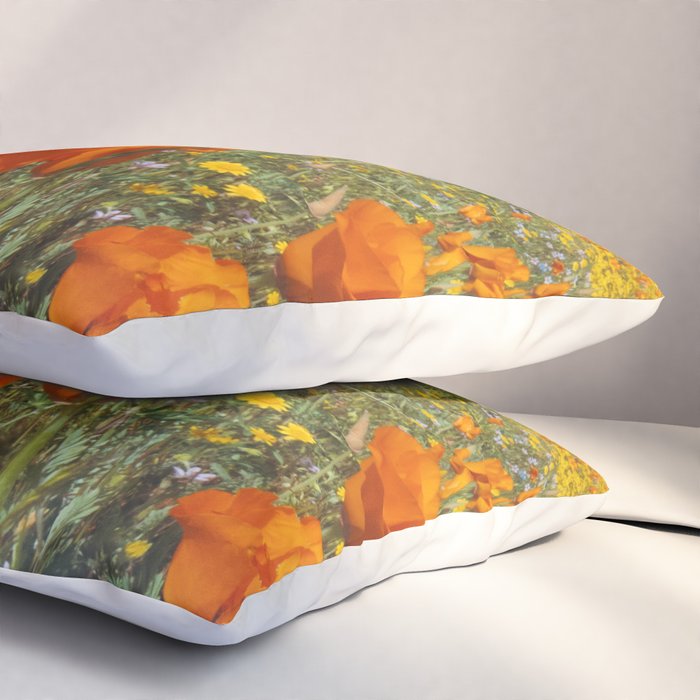 California Wildflower Poppy Superbloom Pillow Sham Gallery Image 3